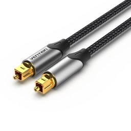 Cablu optic audio Vention, S/PDIF (T) la S/PDIF (T), 5.1 canale, 1.5m, conectori auriti, gri, "BAVHG" (timbru verde 0.08 lei)