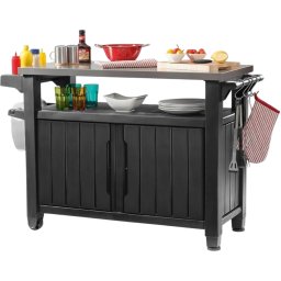 Masă multifuncțională de grătar Keter pentrugrădină UNITY XL 207 l grafit, 134 x 52 x 90 cm