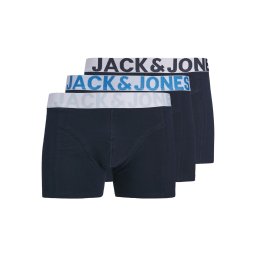Jack & Jones Underwear barbati, Set 3 perechi de boxeri, banda cu logo, Bleumarin inchis (SELECTATI MARIMEA: 2XL)