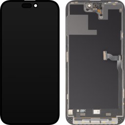 Display cu Touchscreen MP compatibil cu Apple iPhone 14 Pro Max, cu Rama, Versiune Premium Soft OLED FHD 120Hz, Negru