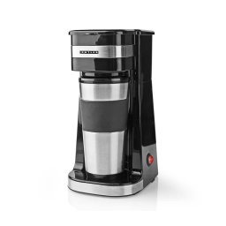 Butler - Cafetieră pentru o ceașcă, 0,4 l, cu cană de călătorie, 750W/230V, inox/negru