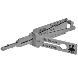 Decodor unealta auto Lishi Original HU136 – 2-in-1 Pick Decoder compatibila Renault/Dacia, HU136 Flat 8-Cut 2-Track pentru Usi si Portbagaj