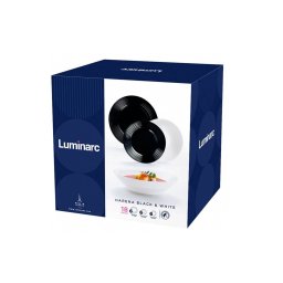 Set de masa din opal 18 piese Luminarc Harena Black & White Resigilat