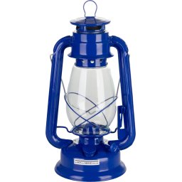 Lampa cu petrol retro albastra, 300 mm, din metal si sticla