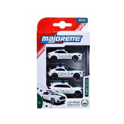 Set 3 masinute de politie Dubai Majorette metalice Mercedes AMG 7,5 cm