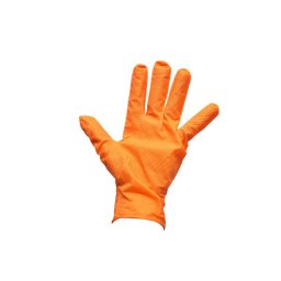 Manusi nitril portocalii nepudrate Diamond Grip marimea S, 100 buc