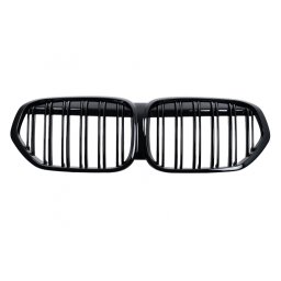 Grila centrala dubla BMW X1 F48 LCI 2020-2022, negru lucios