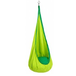 Leagan suspendat tip cocon pentru copii, textil, 70x150 cm, verde