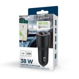 Incarcator auto USB Type-C PD 38W Negru
