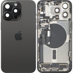 Piese si componente Capac Baterie Apple iPhone 15 Pro Max, Cu Carcasa Mijloc, Full Parts, Negru (Black Titanium), Swap
