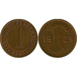 Germania 1923A - 1 reichspfennig, circulata