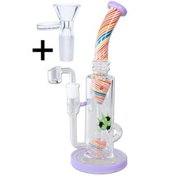 Black Leaf Bong din sticla plante / ulei Single Arm Recycle 29cm lilac