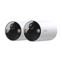 Kit 2 x Camera IP Smart Wi-Fi, 3MP, Baterie reincarcabila, Audio bidirectional, Alarma - TP-Link Tapo TapoC410(2-pack)