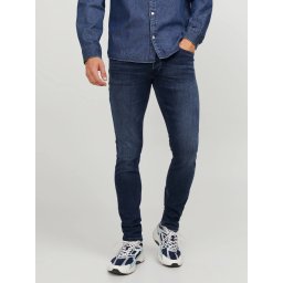 Jack & Jones Blugi barbati Glenn, cu talie joasa si croiala Slim fit, Albastru inchis (SELECTATI MARIMEA: 32, SELECTATI LUNGIMEA: 34)