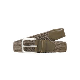 Jack & Jones Curea impletita, barbati, catarama cu stift, Olive (SELECTATI MARIMEA: 95 cm)