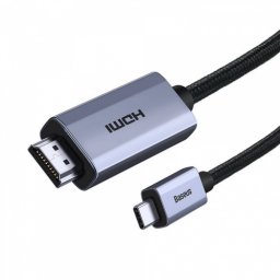 CABLU video Baseus High Definition Graphene,USB Type-C la HDMI (T), versiunea 2.0, rez max 4K UHD (3840 x 2160) 60 Hz, conectori auriti, 2m, negru WKGQ010101 (timbru verde 0.18 lei) - 6932172608125