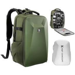 K-F CONCEPT Hardshell profesional cameră rucsac 22L 15.6 laptop buzunar verde