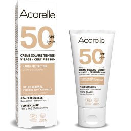 Crema nuantatoare fata BIO light, SPF50, filtru mineral 100% natural Acorelle