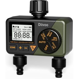 Programator automat pentru irigare Diivoo DI-WT08M-DEGN, 2 zone, IPX5, functie Rain Delay