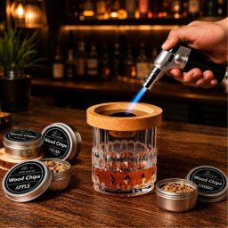 Set premium Drinks Smoker + Pahar whiskey Modern