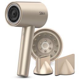 Uscator de par Silk'n SilkyAir Pro HDB3PE1001, 1600 W, 76 km/h, 18 moduri, Control automat al temperaturii, 39-98°C, Ionizare, 3 accesorii, LED, Roz auriu