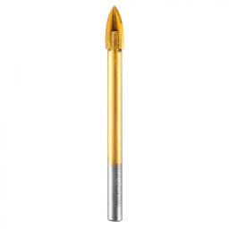 Burghiu universal pentru sticlă cu 4 margini pentru găurirea lemnului, plasticului, metalului, pietrei, ceramicii, 7 mm, grafit