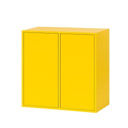 Dulap de perete Boxie cu 2 uși, 80x80x37 cm, galben