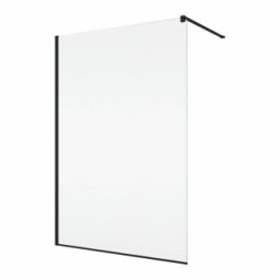 Cabina de dus Walk-In SanSwiss Easy STR4P 100cm, profil negru mat