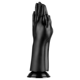 BUTTR - dildou fisting cu ventuză - dublu capăt - negru