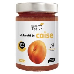 Dulceata de Caise fara Zahar, 360 g, Bun de Tot