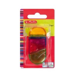 Ascutitoare + Radiera 2-in-1, Plastic, Diverse Culori, Blister