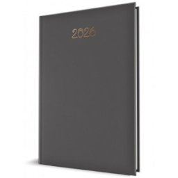 Agenda Datata Saptamanala A4, 128 Pagini, Coperta Buretata, Gri, 2026