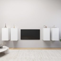 Dulapuri TV, 4 buc., alb, 30,5x30x60 cm, lemn prelucrat GartenMobel Dekor