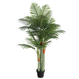 Palmier artificial cu 3 trunchiuri, verde, 180 cm, PP GartenMobel Dekor