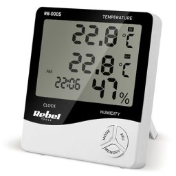 Statie meteo Rebel cu senzor exterior, umiditate si ceas cu alarma