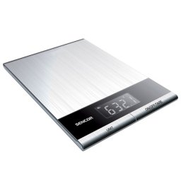 Cantar de bucatarie Sencor din inox, 5 kg, LCD mare si functie Tare