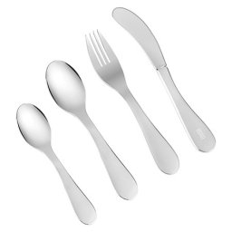 Set tacamuri copii din inox Teesa, 4 piese, finisaj lucios, pentru masa