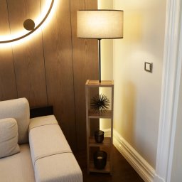 Lampadar cu raft Redditch bej, design modern, 3 polite, 150 cm