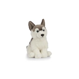 Catelus de plus Husky realist, moale si pufos, 23 cm, pentru copii
