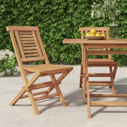 Scaune de gradina pliante, 2 buc, 47x63x90 cm, lemn masiv tec GartenMobel Dekor