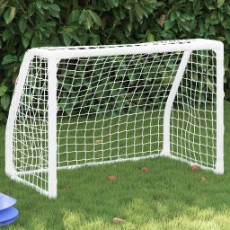Porti de fotbal de copii 2 buc., cu minge alb 64x35x48 cm metal GartenMobel Dekor