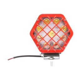 Lampa proiector LED hexagonala rosie, 27W, 9 LED-uri, 10-80V, Breckner