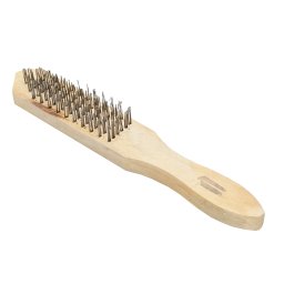 Perie de sarma universala din lemn pentru curatare metal si rugina