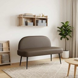 Banca tapitata cu spatar Gri 110 x 60 x 76 cm Piele artificiala GartenMobel Dekor