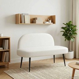 Banca tapitata cu spatar Alb 110 x 60 x 76 cm Piele artificiala GartenMobel Dekor