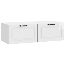 Oglinda TV montata pe perete Alb foarte lucios 98 x 41 x 30 cm GartenMobel Dekor
