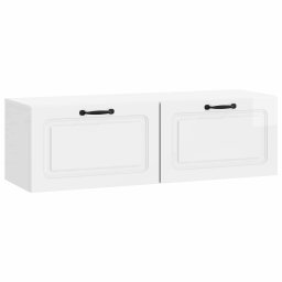 Oglinda TV montata pe perete Alb foarte lucios 98 x 31 x 30 cm GartenMobel Dekor