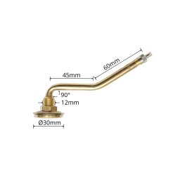 Valva metalica îndoita BLV202 mecanica C4A, 90°, pentru jante auto