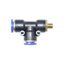 Mufa rapida T din plastic cu surub metalic si O-ring 12x12, filet 1/8