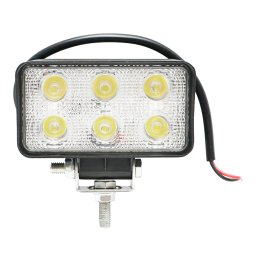 Lampa LED auto 18W 10-60V cu 6 LED-uri, unghi 60°, carcasa patrata